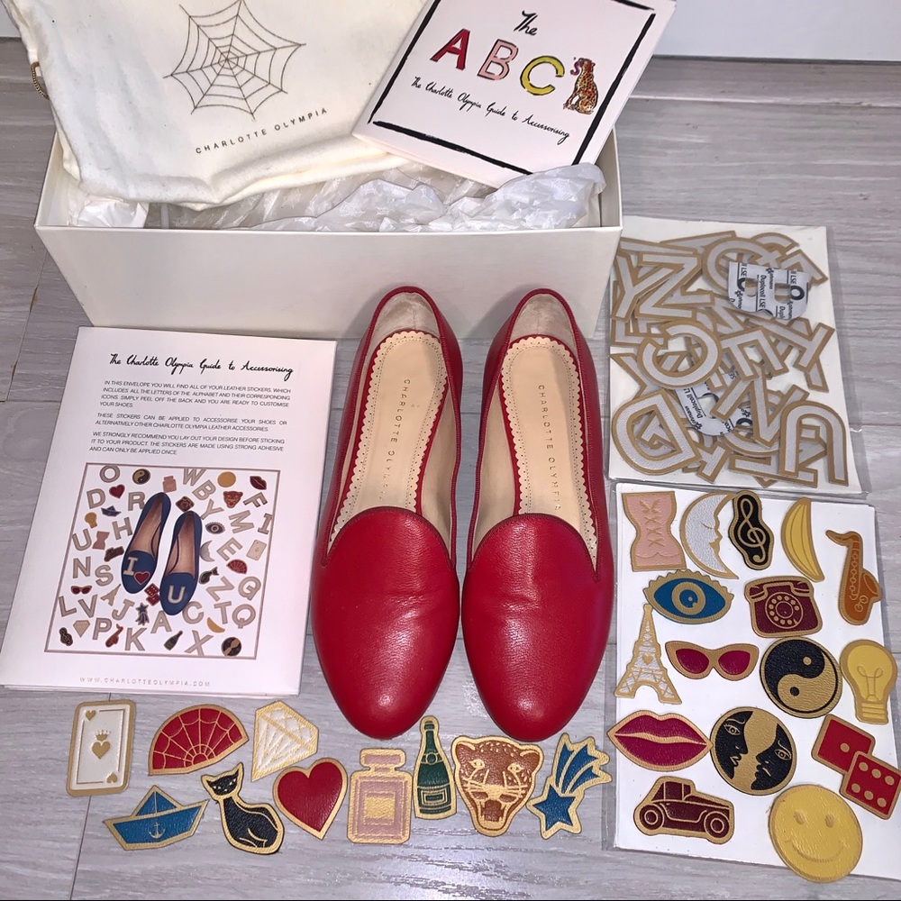 Charlotte Olympia Calf Leather ABC Flats